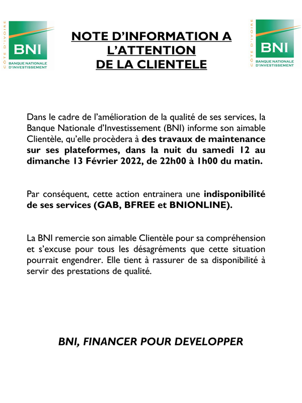 NOTE D'INFORMATION CLIENTÈLE - RACCORDEMENT ÉLECTRIQUE