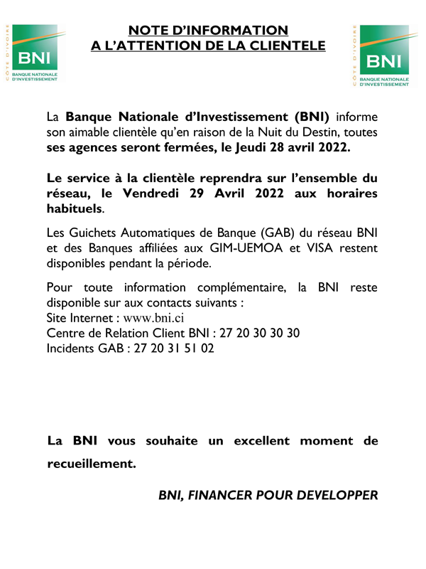 NOTE D'INFORMATION NUIT DU DESTIN 2022